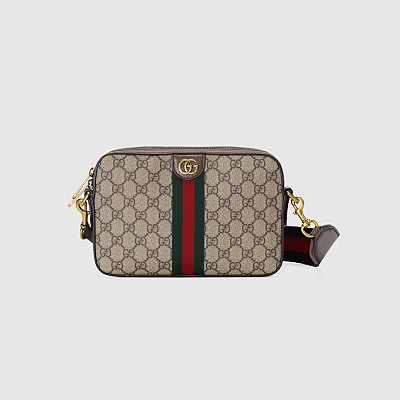 GUCCI-‎699439 구찌 베이지/에보니 브라이트그린 오피디아 GG 크로스백 23.5cm