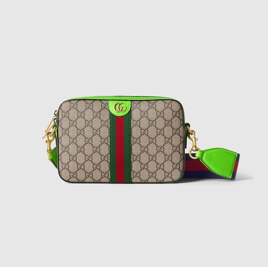 GUCCI-‎699439 구찌 베이지/에보니 브라이트그린 오피디아 GG 크로스백 23.5cm