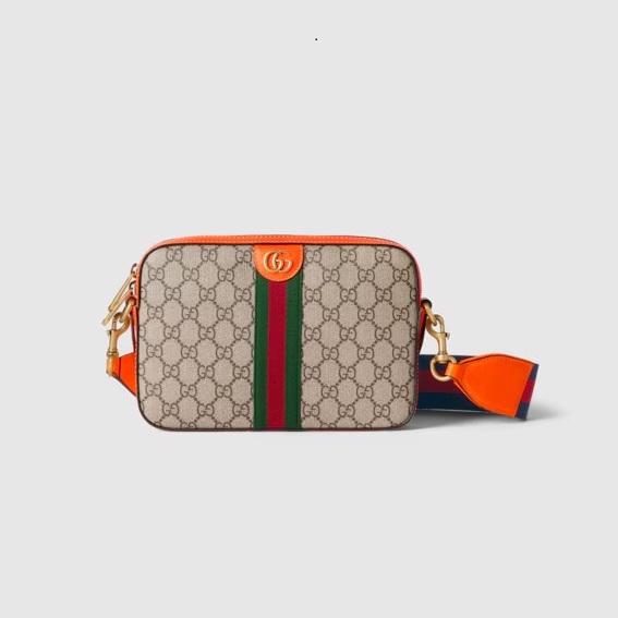 GUCCI-‎699439 구찌 베이지/에보니 브라이트오렌지 오피디아 GG 크로스백 23.5cm