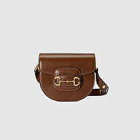 GUCCI-‎760191 구찌 화이트레더 홀스빗 1955 라운드 미니 숄더백 18cm