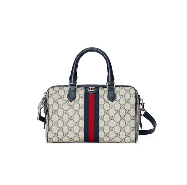 GUCCI-‎772061 구찌 베이지/블루 오피디아 GG 스몰 탑 핸들백 26.5cm