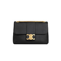 CELINE-116593 셀린느 블랙 카프스킨 틴 빅투아르 숄더백 23.5cm