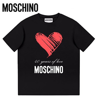 MOSCHINO-06135 모스치노 화이트 프린트 장식 티셔츠 남여공용