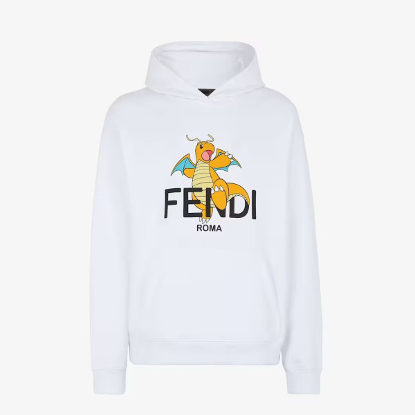 FENDI-FS9627 펜디x프라그먼트x포켓몬 화이트 코튼 남녀 후드 티셔츠