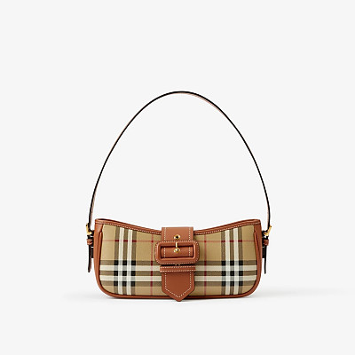 Burberry-807056 버버리 베이지/브라운 체크 슬링 백 26cm