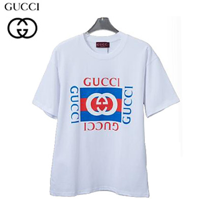 GUCCI-062312 구찌 화이트/그린 프린트 장식 티셔츠 남여공용