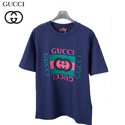 GUCCI-062312 구찌 화이트/그린 프린트 장식 티셔츠 남여공용