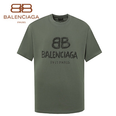 BALENCIAGA-06221 발렌시아가 블랙 프린트 장식 티셔츠 남여공용