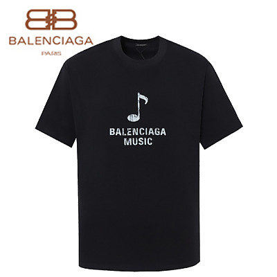 BALENCIAGA-06225 발렌시아가 화이트 프린트 장식 티셔츠 남여공용