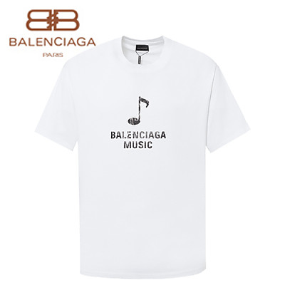 BALENCIAGA-06224 발렌시아가 블랙 프린트 장식 티셔츠 남여공용