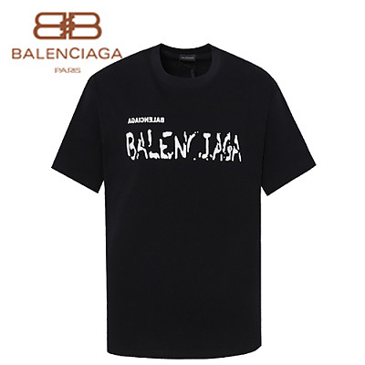 BALENCIAGA-06227 발렌시아가 화이트 프린트 장식 티셔츠 남여공용