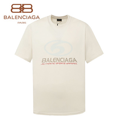 BALENCIAGA-062216 발렌시아가 아이보리 프린트 장식 티셔츠 남여공용