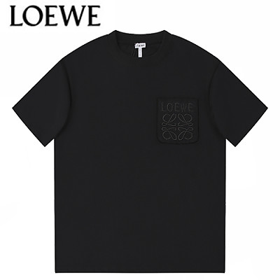 LOEWE-07029 로에베 핑크 로고 아플리케 장식 티셔츠 남여공용