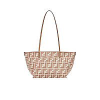 FENDI-펜디 베이지 FF 자카드 롤 미니 쇼퍼백 15.5cm - 8BS096AOVJF1PIQ