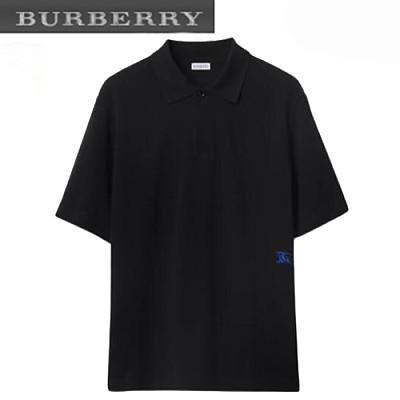 BURBERRY-80836011 버버리 그린 코튼 폴로 티셔츠 남성용