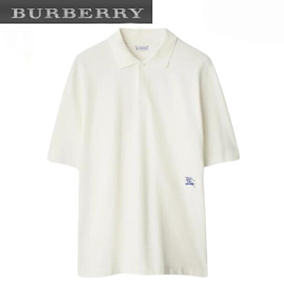 BURBERRY-80836011 버버리 그린 코튼 폴로 티셔츠 남성용