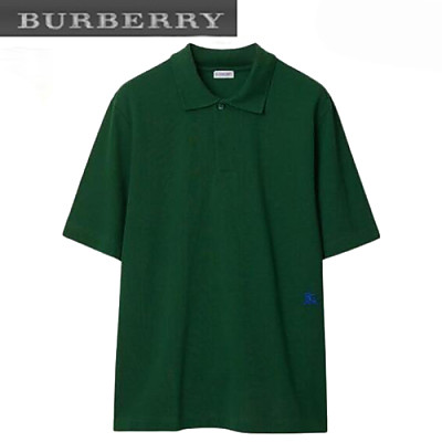 BURBERRY-80833291 버버리 화이트 코튼 폴로 티셔츠 남성용