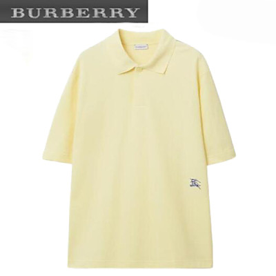 BURBERRY-80836001 버버리 블랙 코튼 폴로 티셔츠 남성용