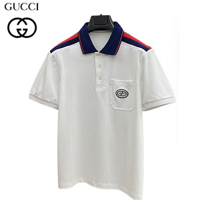 GUCCI-07036 구찌 블랙 Web 스트라이프 장식 폴로 티셔츠 남성용