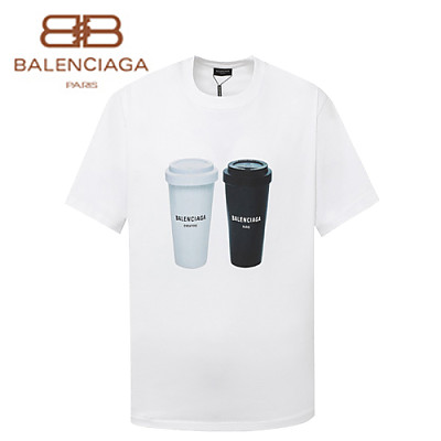 BALENCIAGA-070614 발렌시아가 블랙 프린트 장식 티셔츠 남여공용