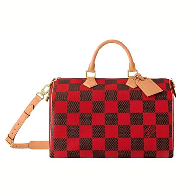 LOUIS VUITTON-N40580 루이비통 레드 다미에 팝 스피디 반둘리에 40