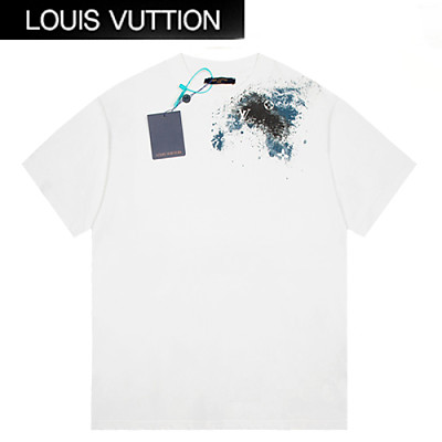 LOUIS VUITTON-07183 루이비통 블랙 프린트 장식 티셔츠 남여공용