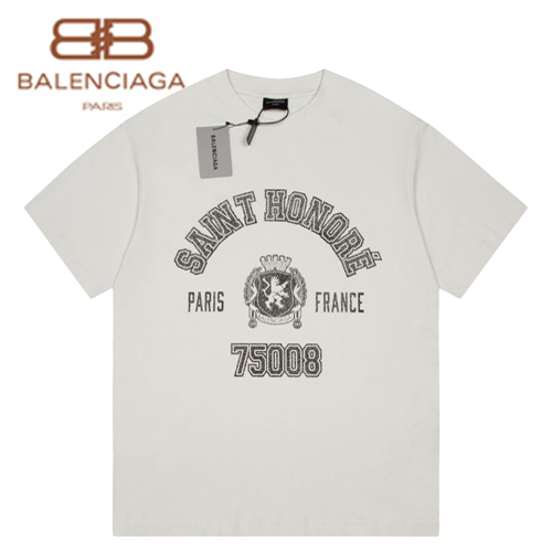 BALENCIAGA-07244 발렌시아가 화이트 프린트 장식 티셔츠 남여공용