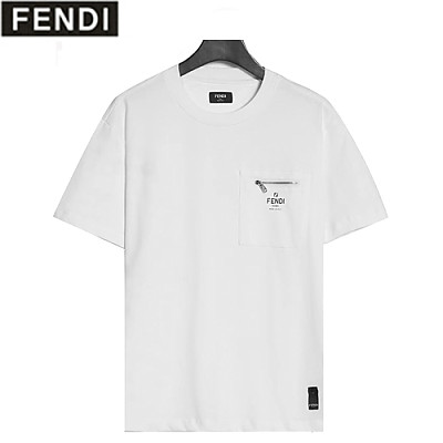 FENDI-07308 펜디 화이트 코튼 티셔츠 남성용