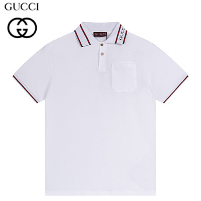 GUCCI-07298 구찌 블랙 스트라이프 장식 폴로 티셔츠 남성용