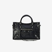 BALENCIAGA-811442 발렌시아가 그레이 메탈라이즈드 Le City 스몰 명품카피백 29.9cm