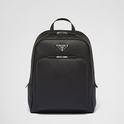 PRADA-2VZ102 프라다 블랙 사피아노 가죽 백팩 30cm