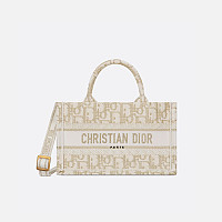 DIOR-디올 블랙 매크로까나쥬 카프스킨 Book Tote 미니 백 21.5cm - S5573OWHP_M900