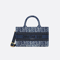 DIOR-디올 화이트 매크로까나쥬 카프스킨 Book Tote 미니 백 21.5cm - S5573OWHP_M030