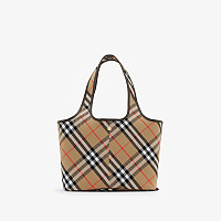 Burberry-버버리 블랙 코튼 체크 스몰 숄더 백 26.5cm - 80946791