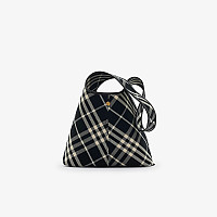 Burberry-버버리 샌드 코튼 체크 스몰 토트 백 26cm - 80946851