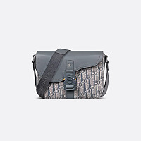 DIOR-디올 베이지/블랙 Oblique 자카드 Saddle 스몰 플랩 스트랩백 23cm - 1ADPO049YKS_H27E