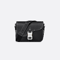 DIOR-디올 블랙 Oblique 자카드 Saddle 스몰 플랩 스트랩백 23cm - 1ADPO049YKS_H00N