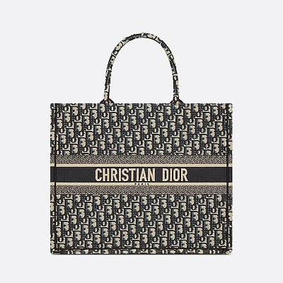 DIOR-디올 블랙 매크로까나쥬 카프스킨 Book Tote 미니 백 21.5cm - S5573OWHP_M900