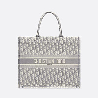 DIOR-디올 화이트 매크로까나쥬 카프스킨 Book Tote 미니 백 21.5cm - S5573OWHP_M030