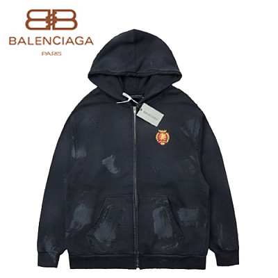 BALENCIAGA-08304 발렌시아가 화이트 아플리케 장식 후드 재킷 남여공용