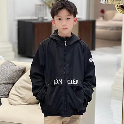 MONCLER-09094 몽클레어 그린/베이지 나일론 바람막이 후드 재킷 아동용