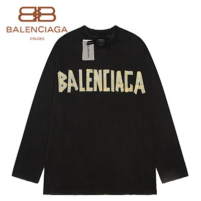 BALENCIAGA-09025 발렌시아가 그린 코튼 빈티지 긴팔 티셔츠 남여공용