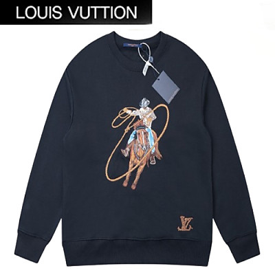 LOUIS VUITTON-09097 루이비통 화이트 아플리케 장식 스웨트셔츠 남여공용