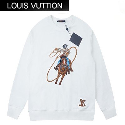 LOUIS VUITTON-09096 루이비통 네이비 아플리케 장식 스웨트셔츠 남여공용