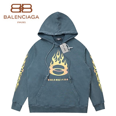 BALENCIAGA-090916 발렌시아가 베이지 프린트 장식 워싱 후드 티셔츠 남성용