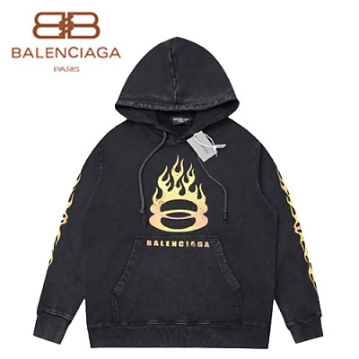 BALENCIAGA-090916 발렌시아가 베이지 프린트 장식 워싱 후드 티셔츠 남성용