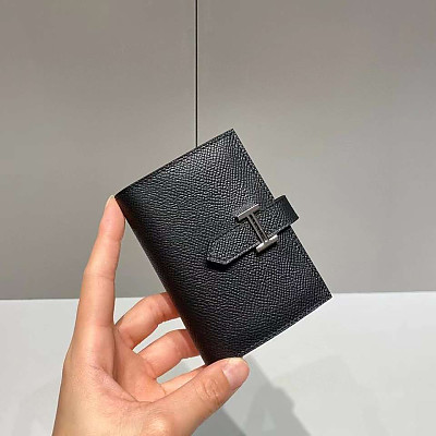 HERMES-에르메스 블루진/골드 앱송 베안 미니 카드 홀더 10.5cm