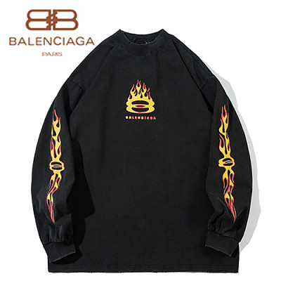 BALENCIAGA-09253 발렌시아가 블랙 프린트 장식 스웨트셔츠 남여공용