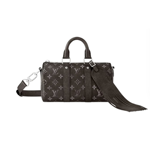 LOUIS VUITTON-M11595 루이비통 블랙 브러시드 모노그램 키폴 반둘리에 25