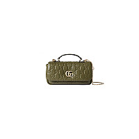 GUCCI-806017 1000 구찌 블랙 패딩 퀼티드 레더 GG 밀라노 미니 탑 핸들백